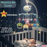 Móvil Giratorio Musical Proyector De Luces Más Control Para Cuna Bebé