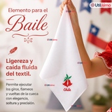 Pack 6 Pañuelos Baile Cueca 28cm Bordado Flor Copihue Algodón Fiestas Patrias