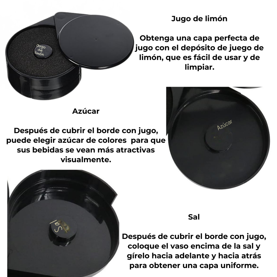 Escarchador De Copas Vasos Orillador Cócteles Micheladas 3 Bandejas