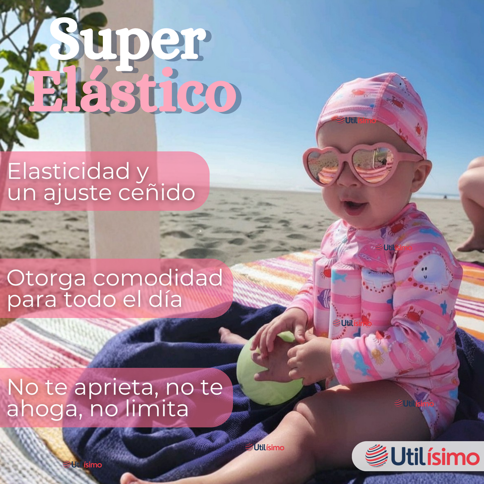 Traje de Baño Flotador Enterito Con Gorro 2 Piezas Niña 9 a 36 Meses Marine Fantasy