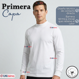 Camiseta Polera Algodón Primera Capa Cuello Beatle Manga Larga Colores Surtidos Hombre