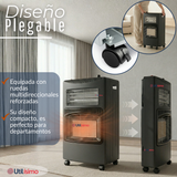 Estufa Hibrida Gas Eléctrica Plegable Con Accesorios 5kg A 15kg  GLP - Eficiencia Energética Clase A