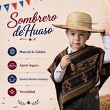 Pack 3 Sombreros Chupalla Huaso Niño Fiestas Patrias