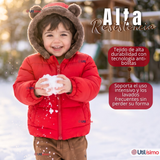 Parka Osito Con Capucha Manga Larga Rojo Niño Infantil