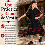 Pack 3 Trajes Típicos Vestidos Mapuche 9 Piezas Juvenil Fechas Patrias