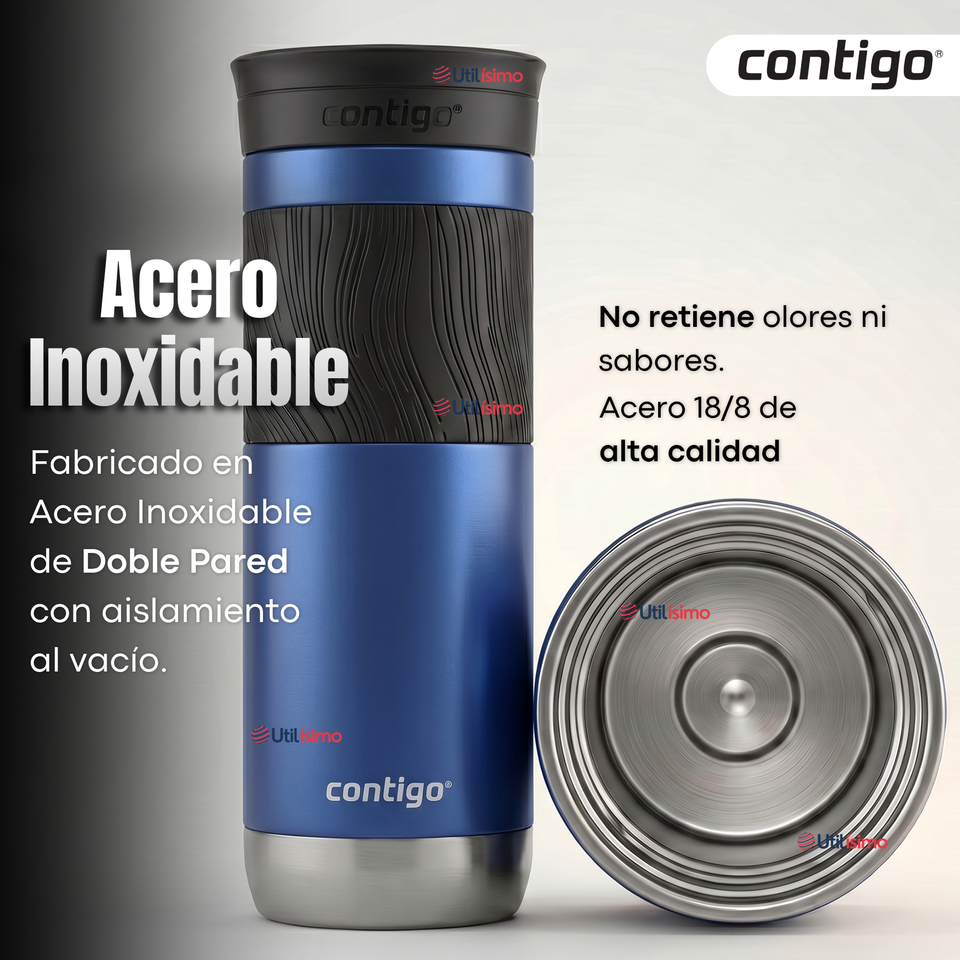 Vaso Termico Contigo Byron Azul 2.0 Snapseal 710 Ml Acero inoxidable