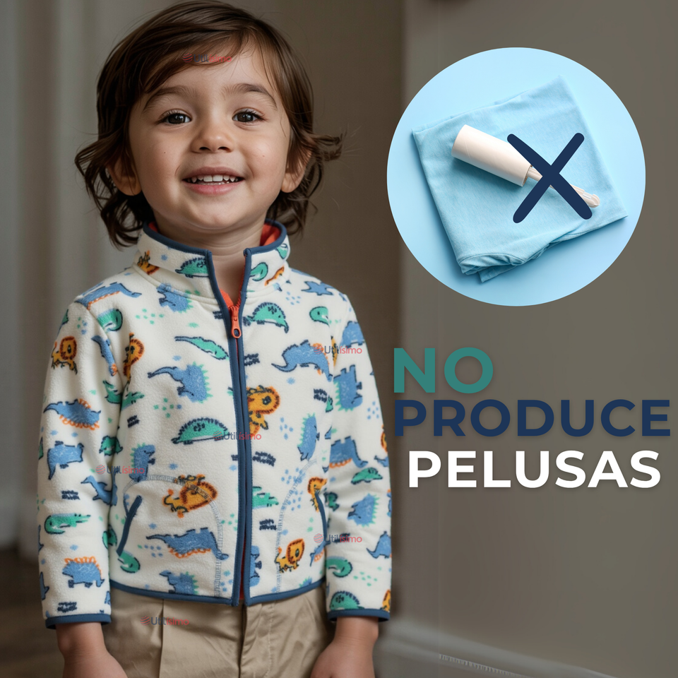 Chaqueta 100% Polar Niño Manga Larga Blanco