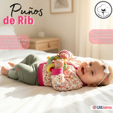 Conjunto 2 Piezas Buzo Pantalón Y Polerón De Algodón Rosado Flores Bebé Niña