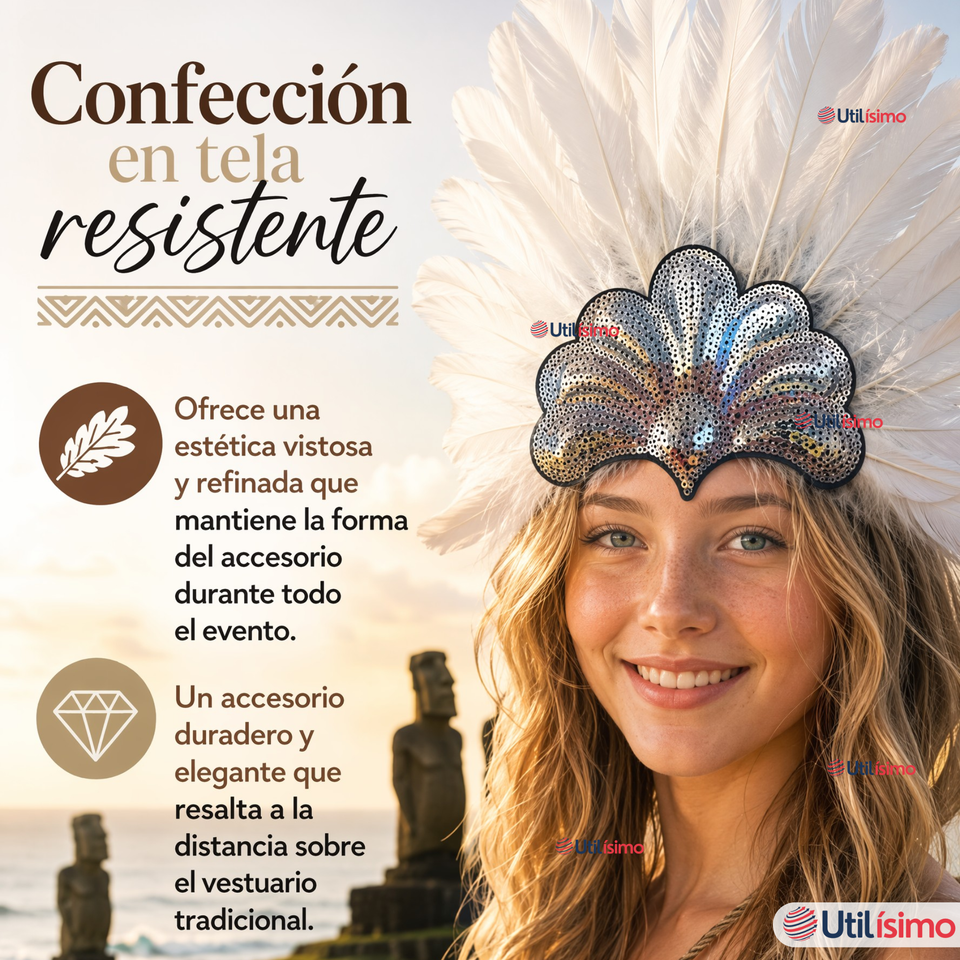Corona Tocado Cintillo Pascuense Traje Niña Fiestas Patrias