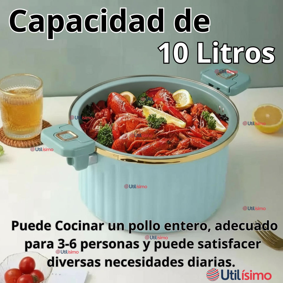 Olla de Micro Presión Esmalte Antiadherente Capacidad 10 Litros Color Azul