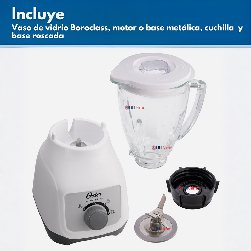 Licuadora Oster® Con Vaso De Vidrio Y Control De Perilla BLSTKAGWRD