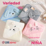 Toalla de Bebé Con Capucha Animales Surtido Niña