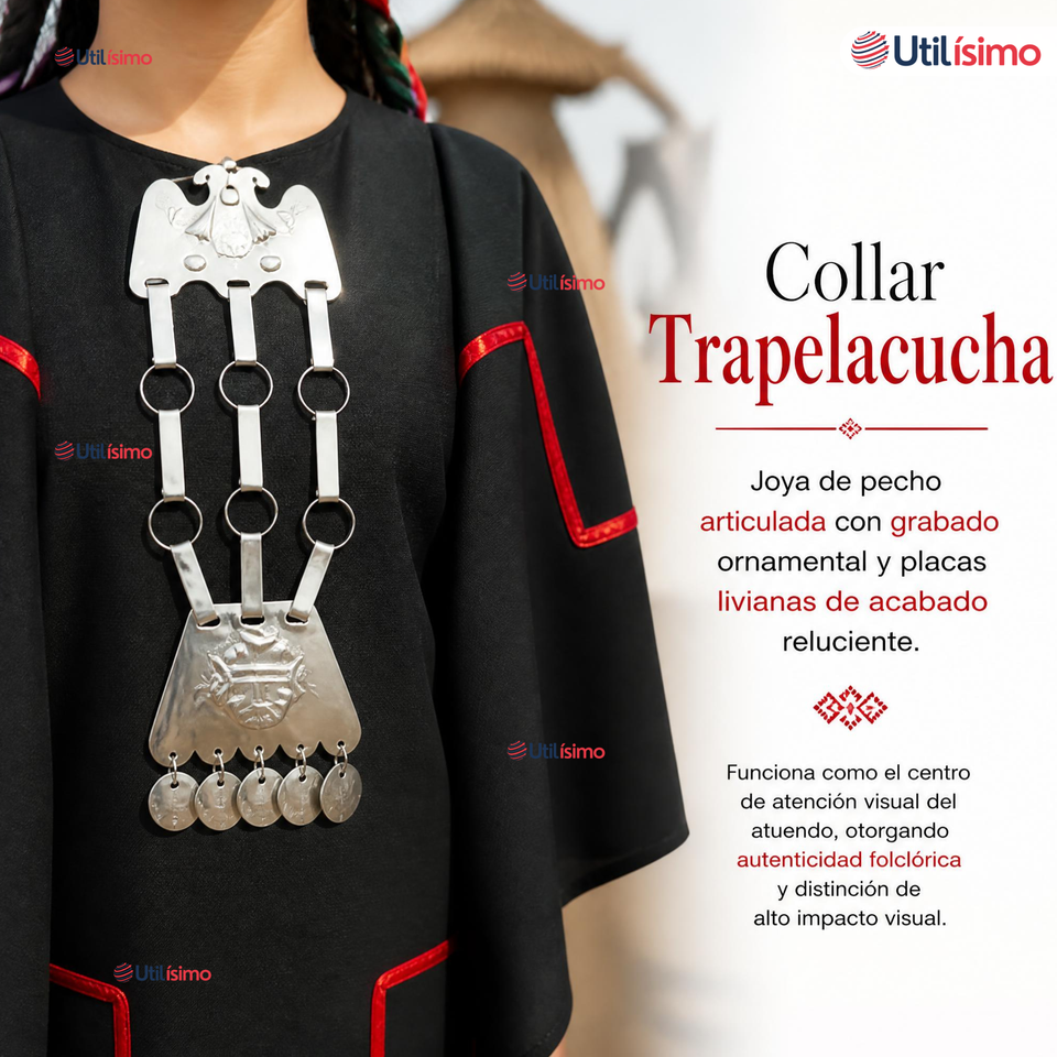 Pack 3 Trajes Típicos Vestido Mapuche Completo 5 Piezas Juvenil Fiestas Patrias