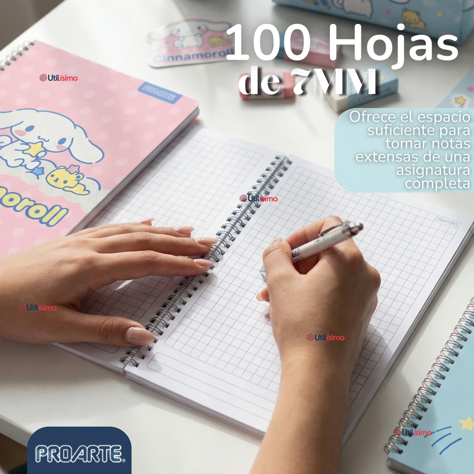 Pack 10 Cuadernos Universitarios Cinnamoroll 100 Hojas Proarte Diseño Surtido