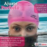 Gorro Natación Baño Con Protector De Orejas Silicona Color Rosado 12 años en adelante