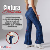 Calza Polar Con Chiporro Palazzo Mujer Elasticada Térmica Azul