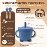 Set De Alimentación Bebé Silicona Con Vaso 5 Piezas Libre BPA