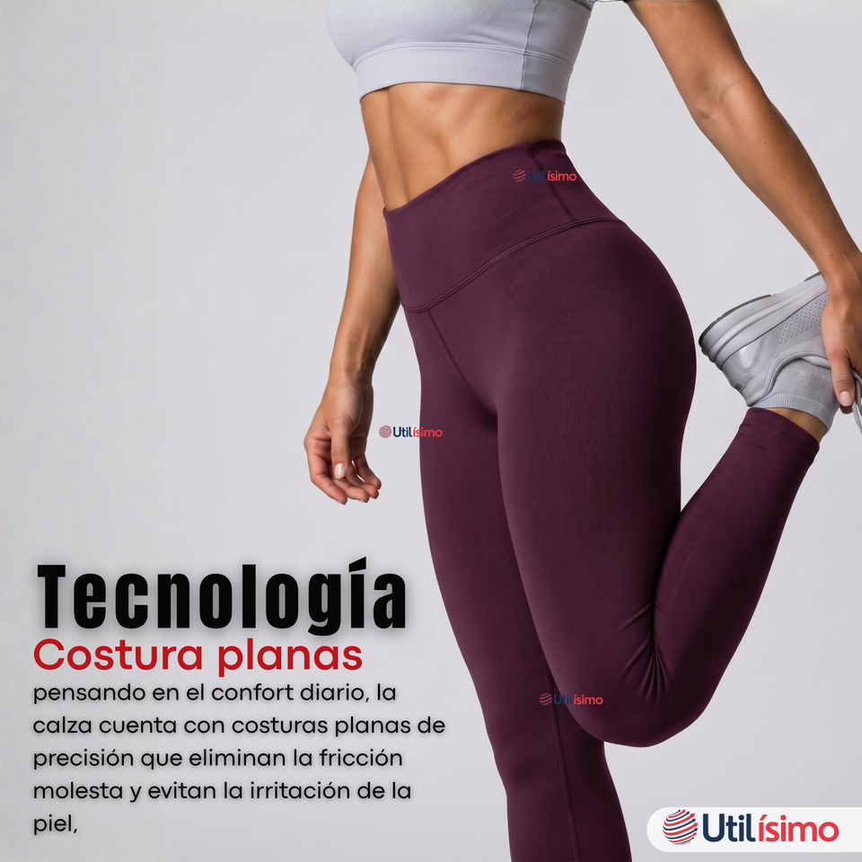 Calza Polar Con Chiporro Térmica Mujer Elasticada Burdeo