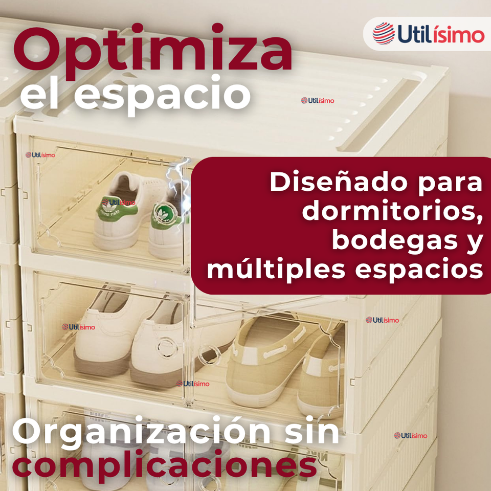 Zapatera Plegable Organizador Apilable 6 Cajones Blanco