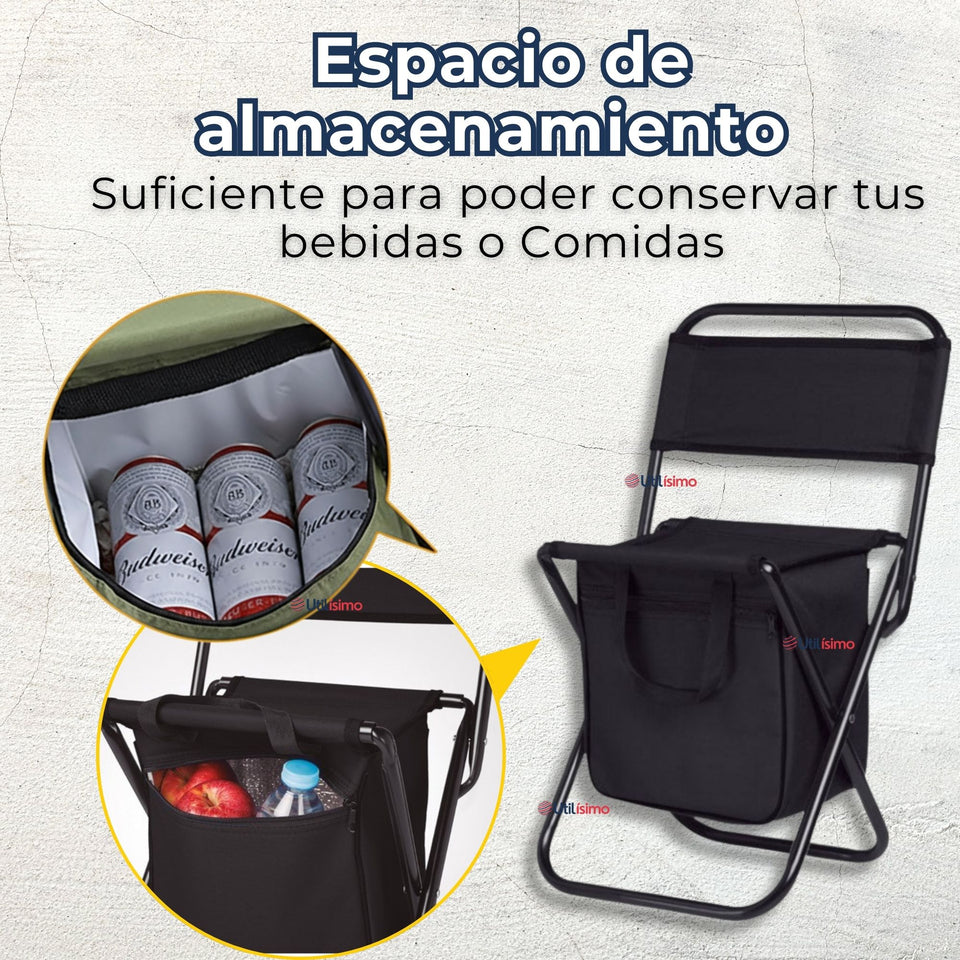 Silla Plegable Con Bolso Portátil Camping Pesca Playa Colores Surtidos