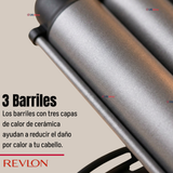 Onduladora De Pelo Revlon Waver Jumbo De 3 Barriles 800W