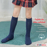 Calcetín Escolar Largo Algodón Azul Niñas