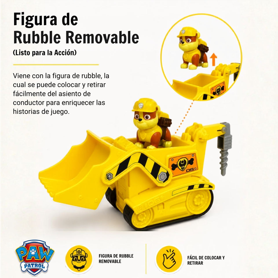 Paw Patrol Bulldozer de Rubble Excavadora Juguete Niños