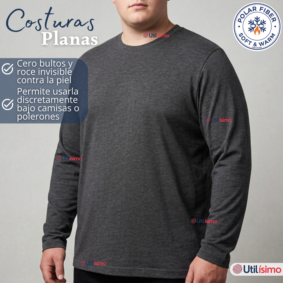 Camiseta Polera Polar Primera Capa Manga Larga Colores Surtidos Hombre