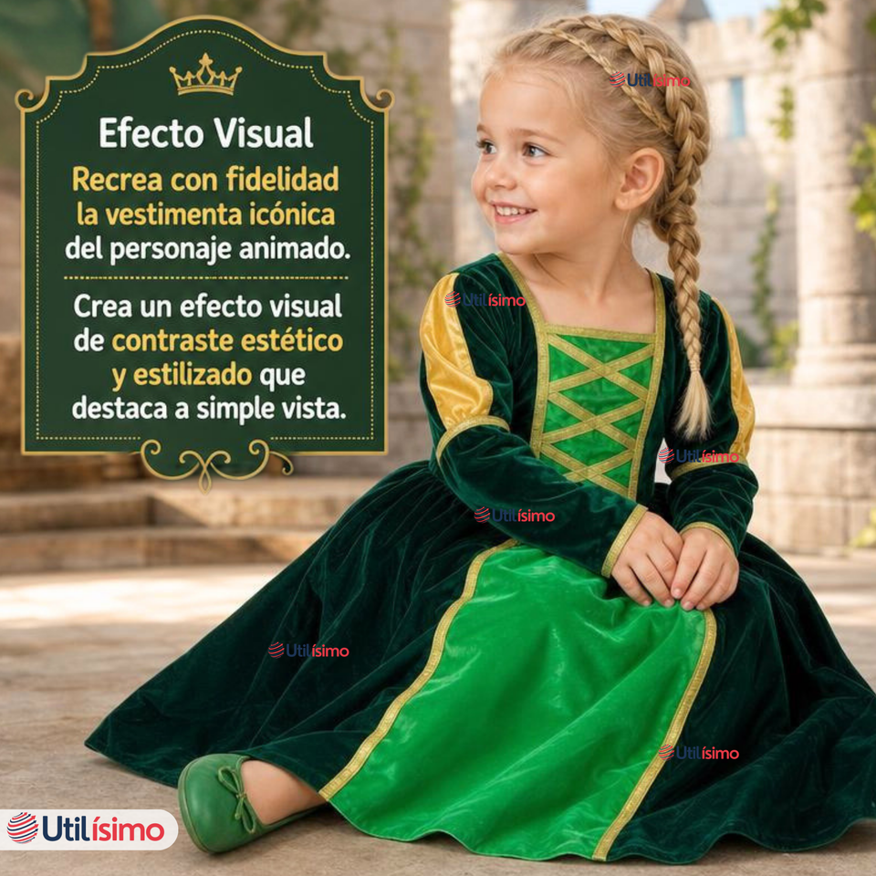 Disfraz Princesa Fiona Shrek Cosplay Niña