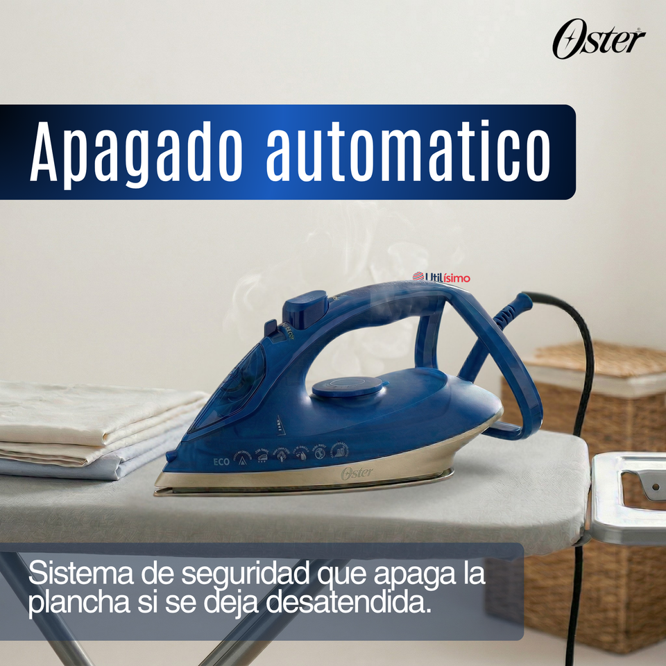 Plancha de vapor Oster®, AeroGlide Max S7800, azul claro, GCSTAC7801-052  Apagado Automático