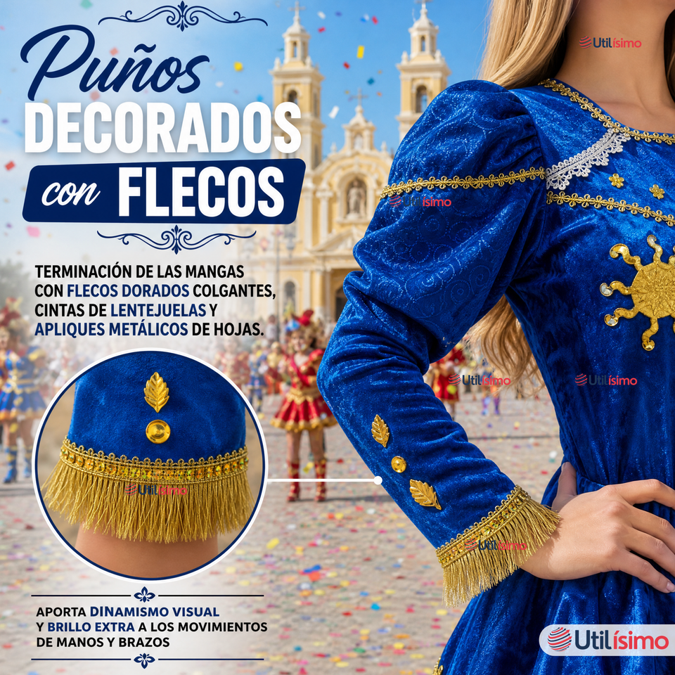Traje Caporal Típico Completo Con Sombrero Azul Juvenil Fiestas Patrias