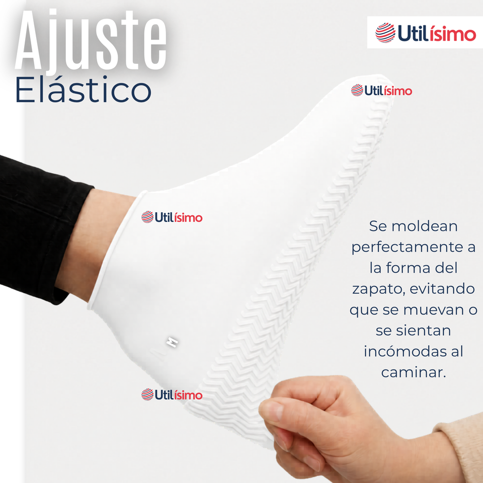 Fundas Cubre Zapatos Blanco Impermeable Surtidas Silicona Antideslizante 1 Par