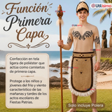 Pack 3 Poleras Efecto Piel Con Tatuajes Juvenil Rapa Nui Fiestas Patrias