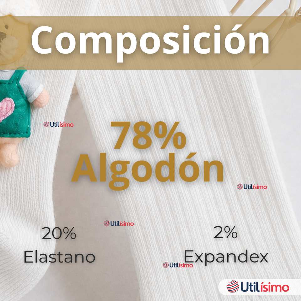 Panty 3D Osito Blanco Tejida Niña Ballerina 78% Algodón Premium