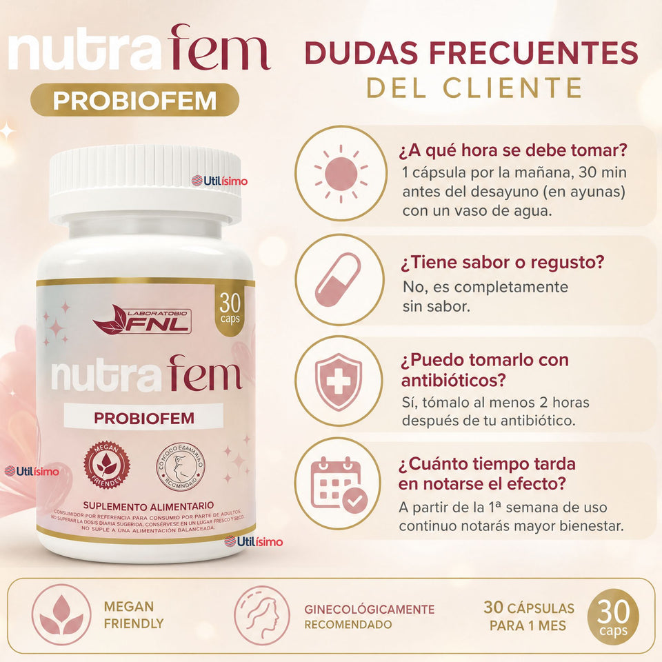 Nutrafem Probiofem 30caps FNL Equilibrio Microbiota Femenina