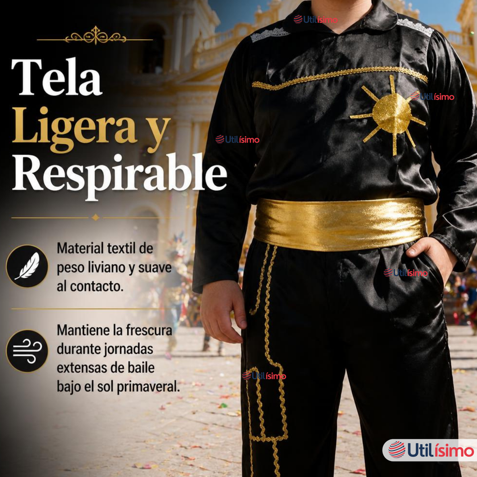 Traje Caporal Típico Completo Con Sombrero Negro Hombre Fiestas Patrias