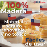Pack 50 Mondadientes Pinchos Palillos Bandera De Chile