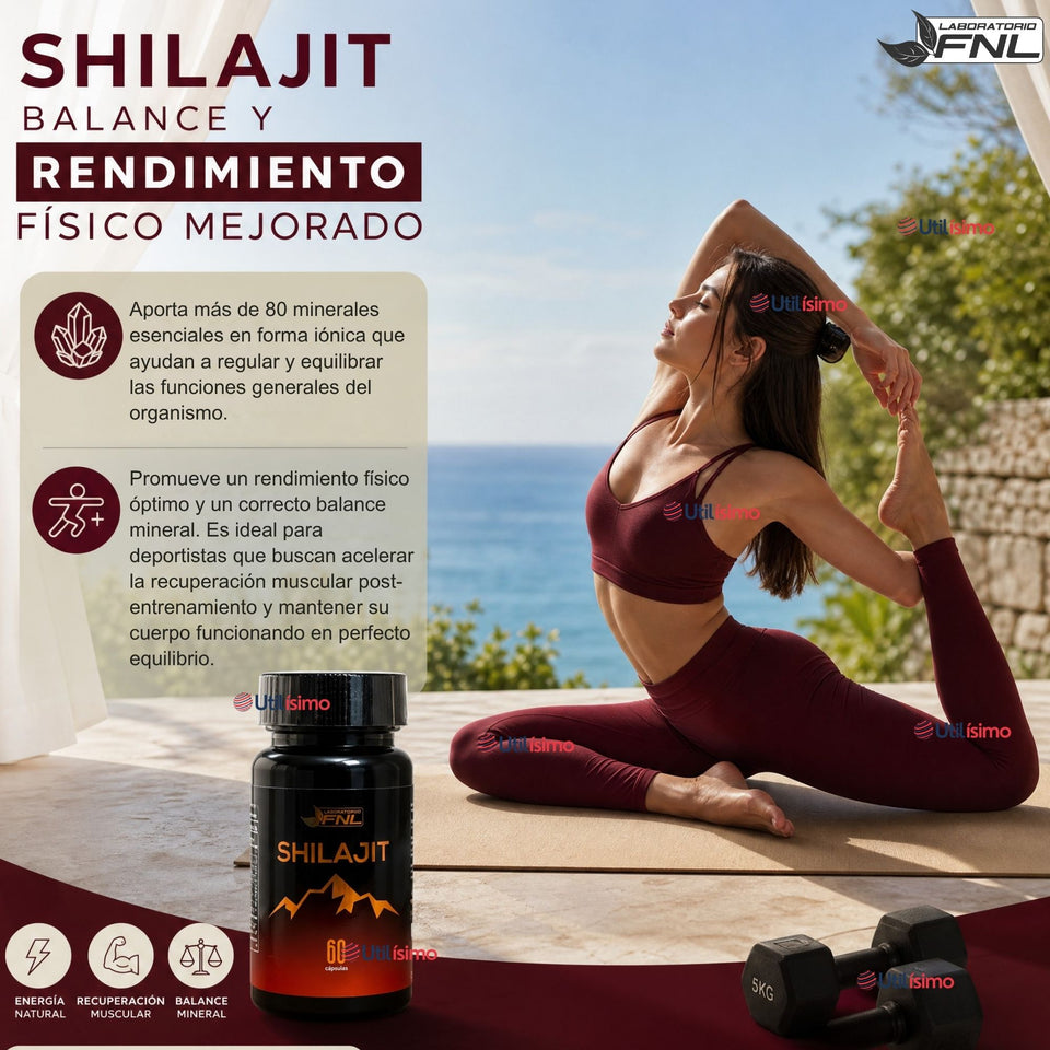 Shilajit 60 Capsulas FNL Energizante Y Adaptógeno