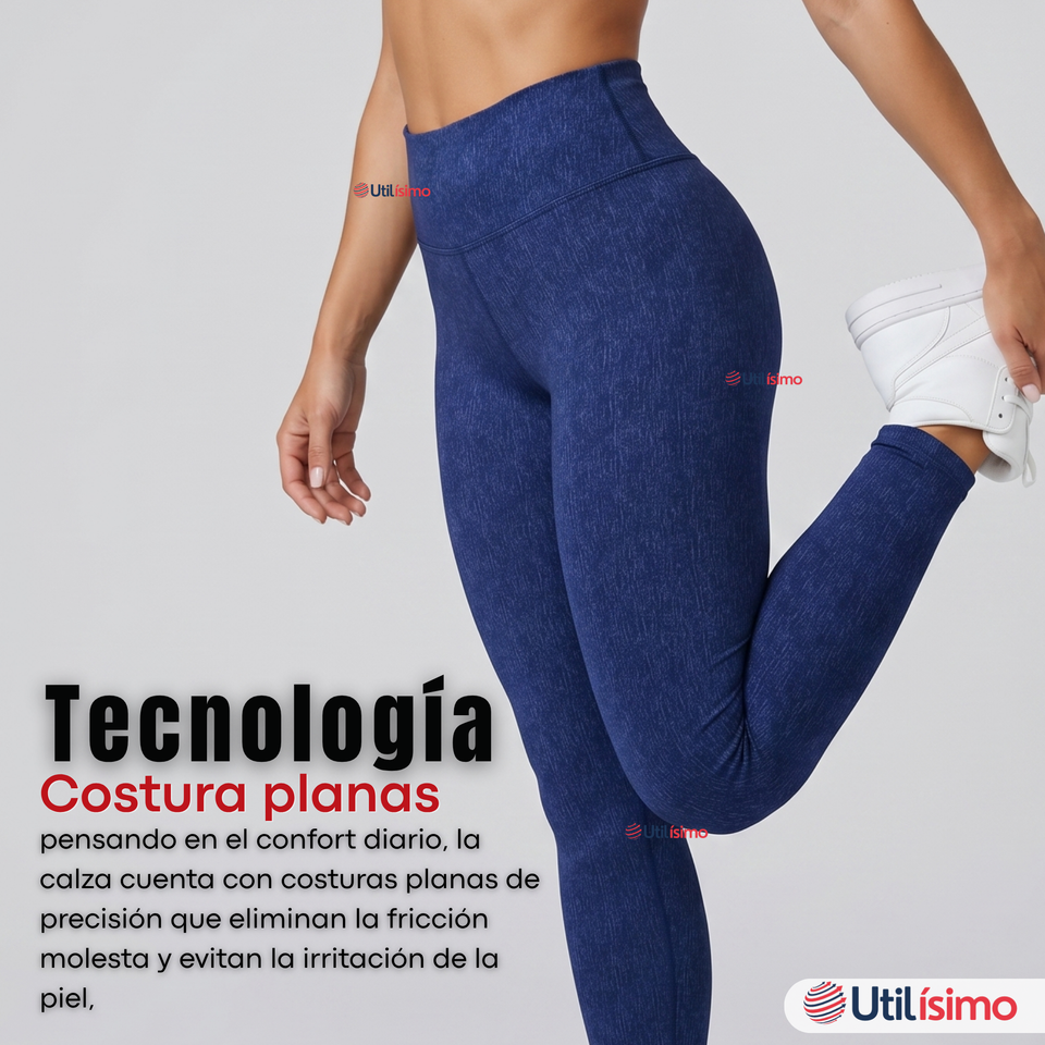 Calza Polar Con Chiporro Térmica Mujer Elásticada Azul Jeans