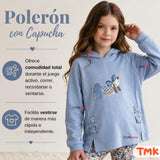 Conjunto 2 Piezas Polerón con Capucha y Buzo 100% Algodón Niña Tedmimak Blue Puppy