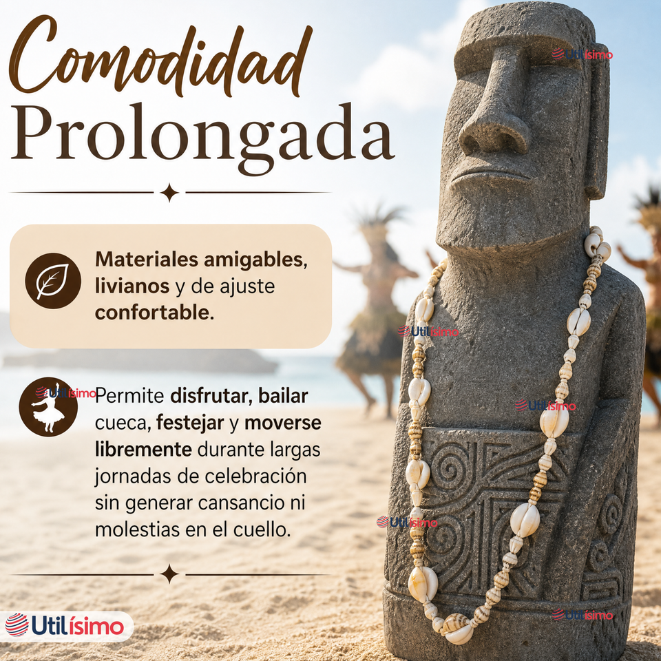 Collar Pascuense De Conchitas Rapa Nui Unisex Fiestas Patrias