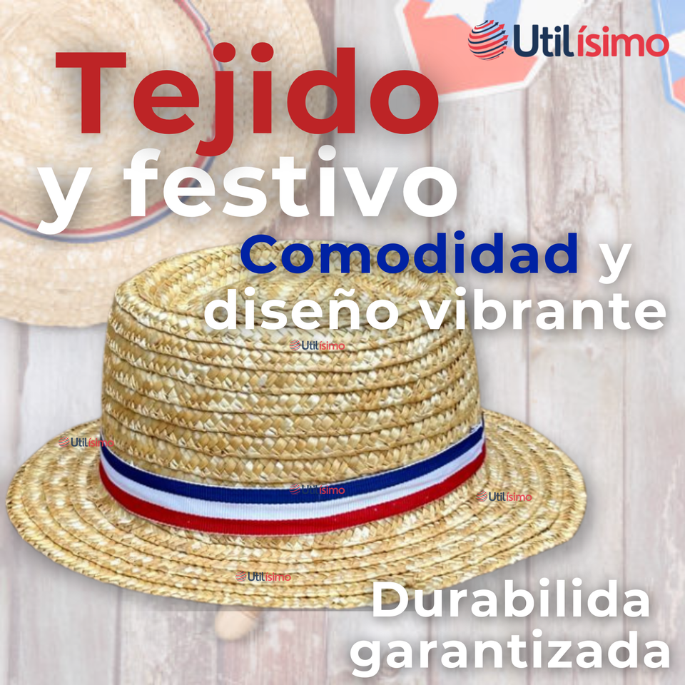 Sombrero Huaso Chupalla Ajustable Elegante Fiestas Patrias