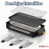 Parrilla Eléctrica de mesa Raclette 2 En 1 Sin Humo 1500w de Potencia Negra