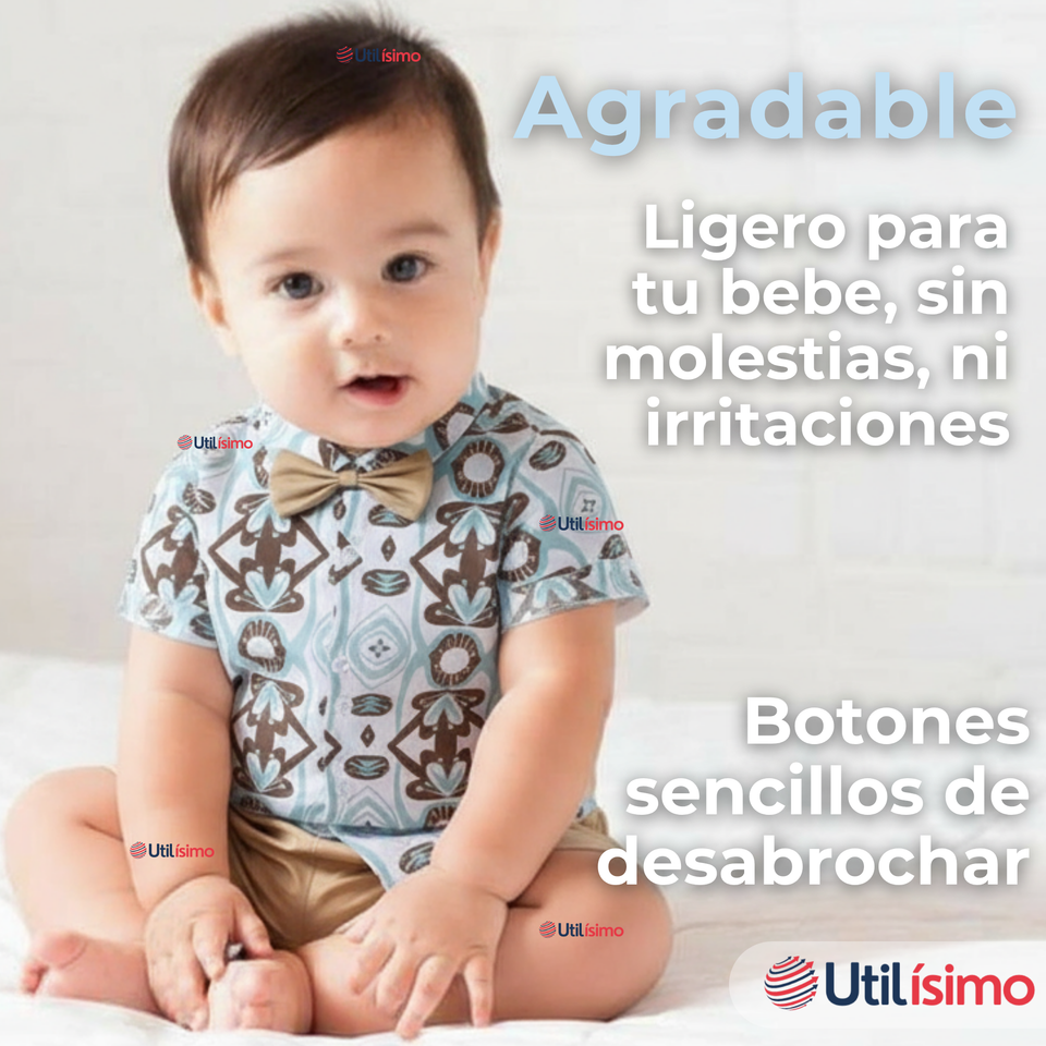 Conjunto de Vestir Camisa Con Lazo Y Pantalón Corto Algodón Niño