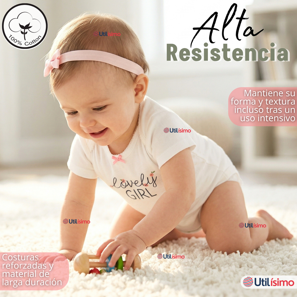 Conjunto 3 Piezas Buzo Pantalón Polerón Body De Algodón Verde Flores Bebé Niña