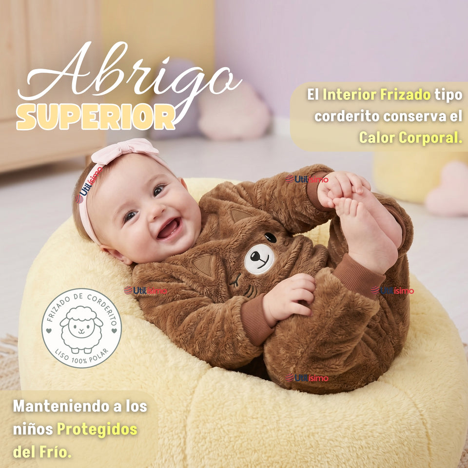 Conjunto Buzo Polerón Frizado Niños Bebes Corderito Liso 2 Piezas