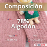 Panty 3D Osito Rosado Tejida Niña Ballerina 78% Algodón Premium