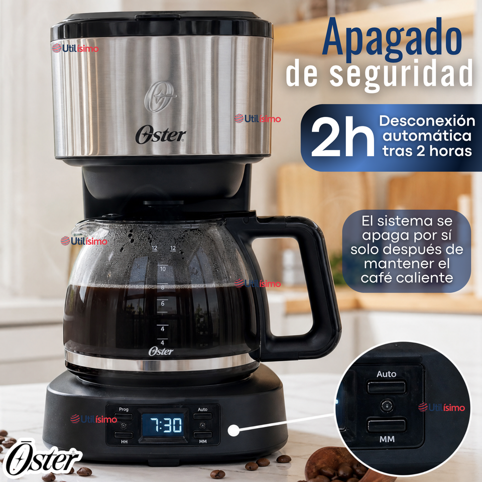 Cafetera programable Oster® 8 tazas en acero inoxidable BVSTDC10SS