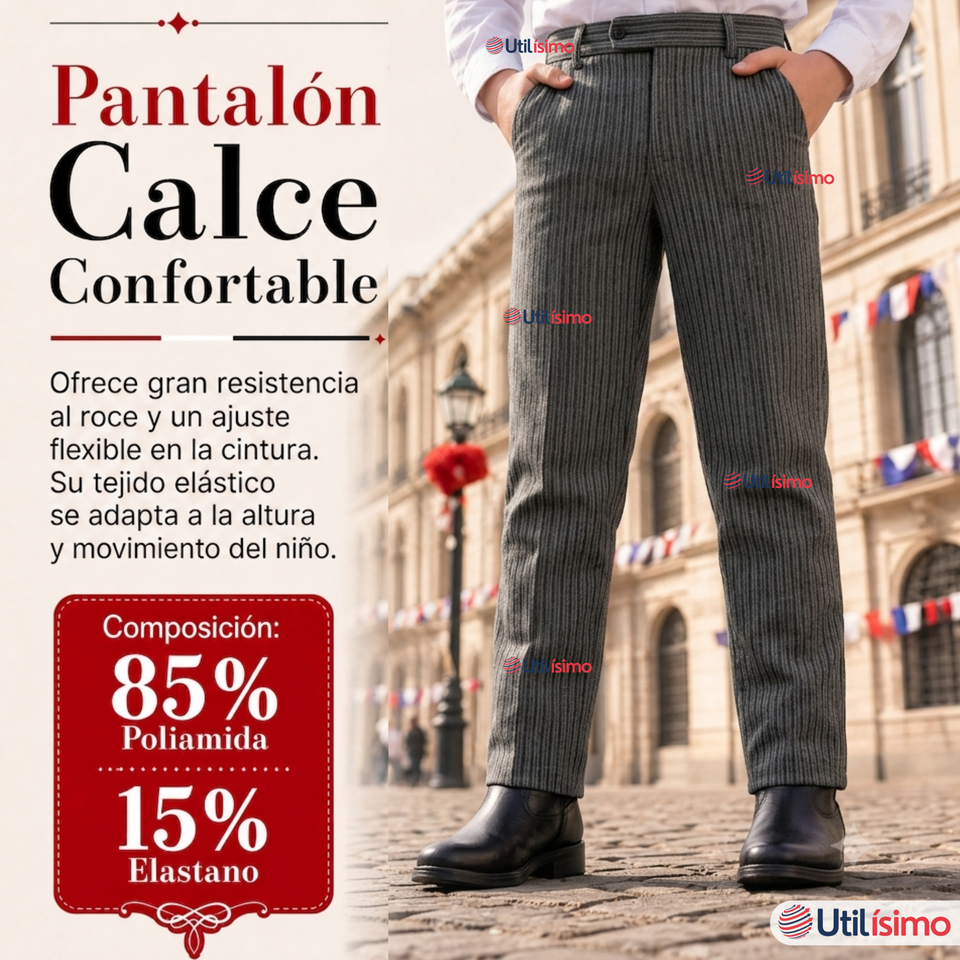 Traje Huaso Típico Completo 5 Piezas Niño Fiestas Patrias