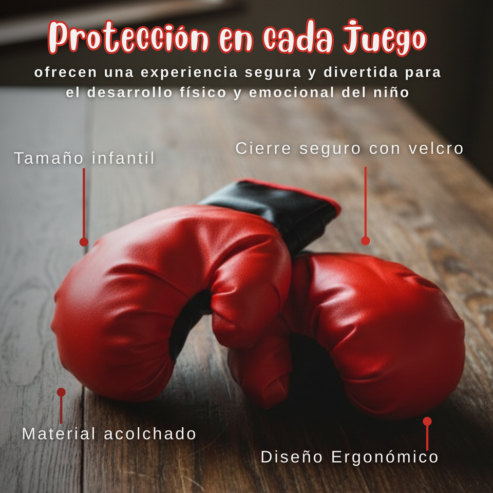 Set De Boxeo Con Rebote y Guantes Niño 12 Piezas Toy Boxing